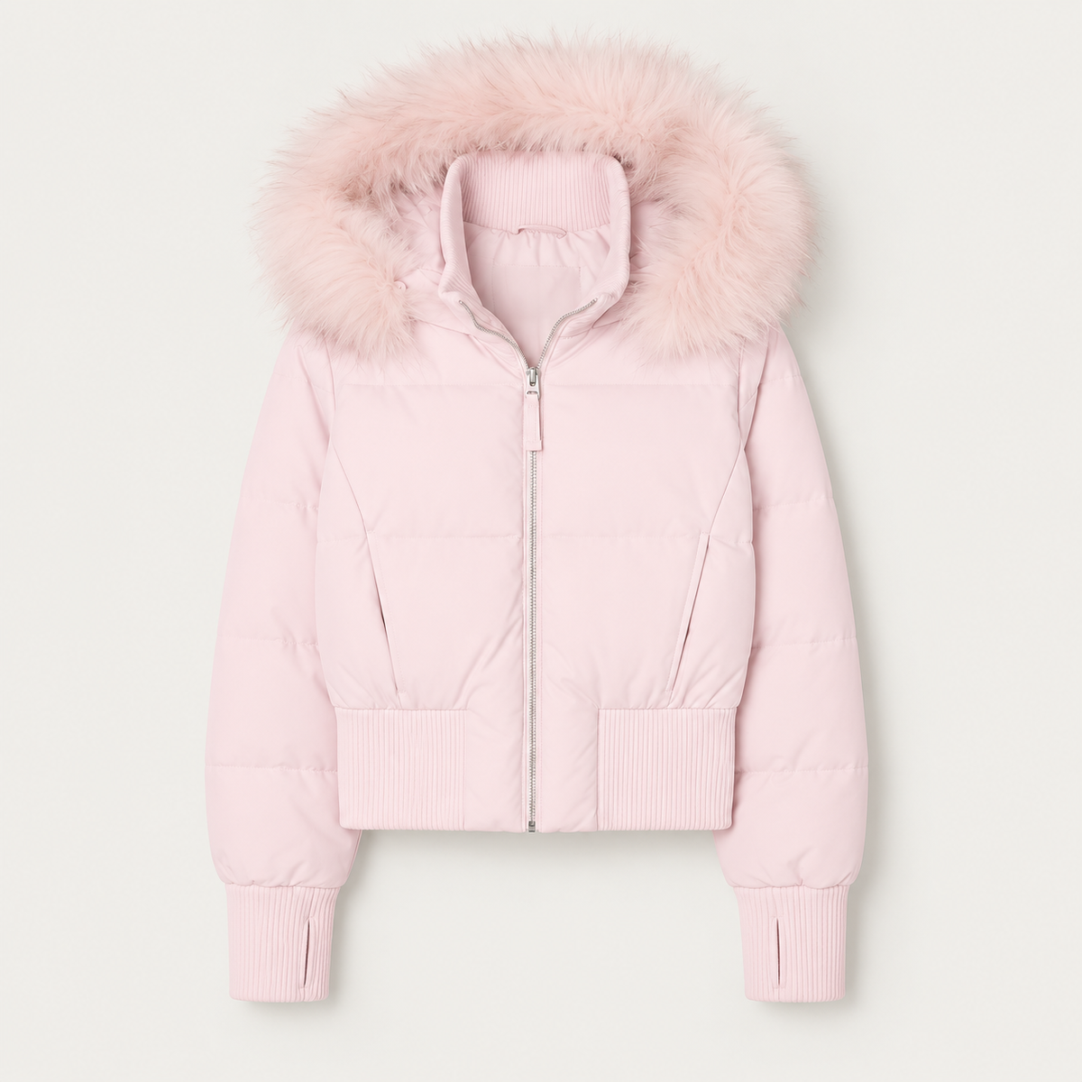 Florienne | Chic Women’s Cropped Puffer Jacket with Faux Fur Collar