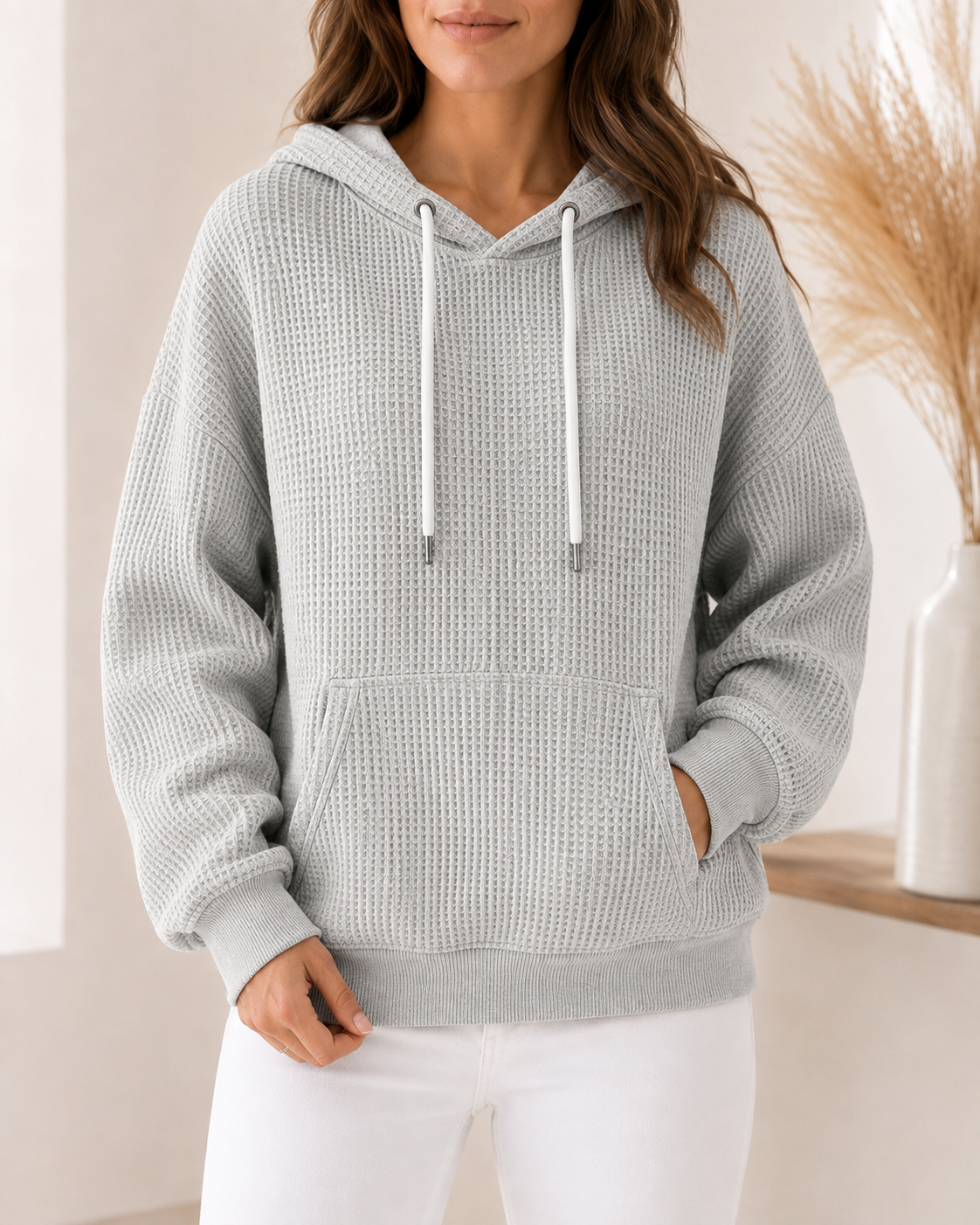 Marisol | Relaxed Textured Hoodie with Kangaroo Pocket