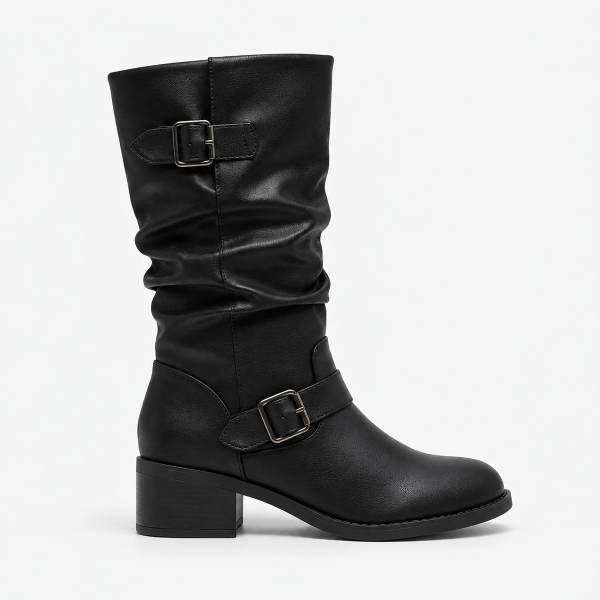 Velisse | Chic Knee High Boots for Women with Heel & Statement Buckle Detail