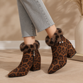 Marisol | Leopard Print Block-Heel Ankle Boots for Women