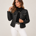 Elaria | Chic Quilted Jacket for Women in Black with Refined Slim Fit