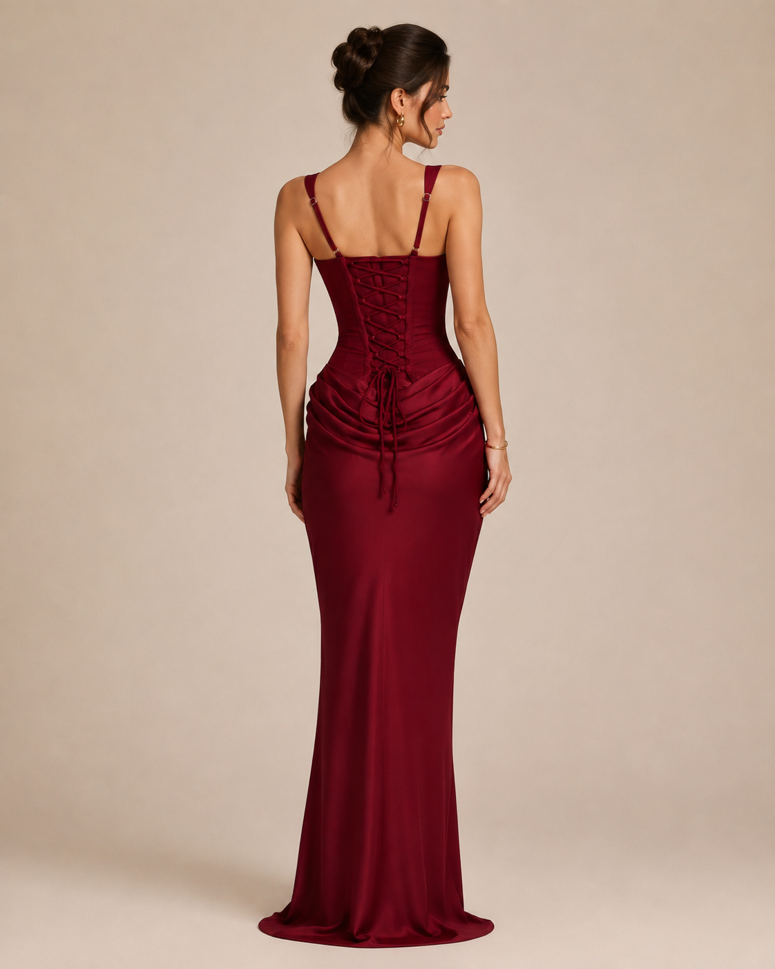 Coralie – Fitted Backless Maxi Dress in Stretch Jersey