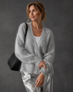 Béatrice | Oversized V-Neck Cardigan in Soft Knit