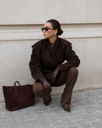 Océane – Structured Faux Suede Blazer with Lapel Collar