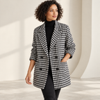 Clarimond | Chic Houndstooth Coat for Women with Relaxed Tailored Silhouette