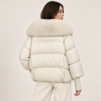 Margaux | Faux Fur Collar Jacket with Ribbed Sleeves