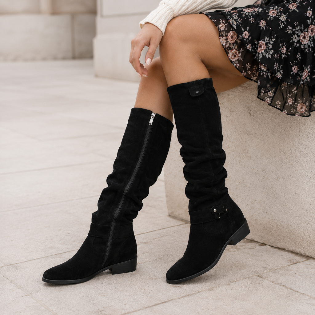Isadora – Tall Boots with Elegant Low Heel for All-Day Comfort