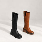 Roselise | Chic Wide Calf High Boots for Women with Chunky Square Heel