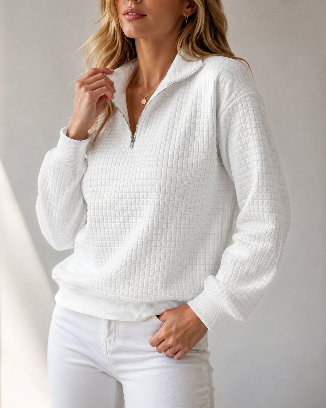 Winona | Textured Half-Zip Sweatshirt for Women