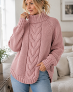Marguerite | Cable-Knit High-Neck Sweater for Women