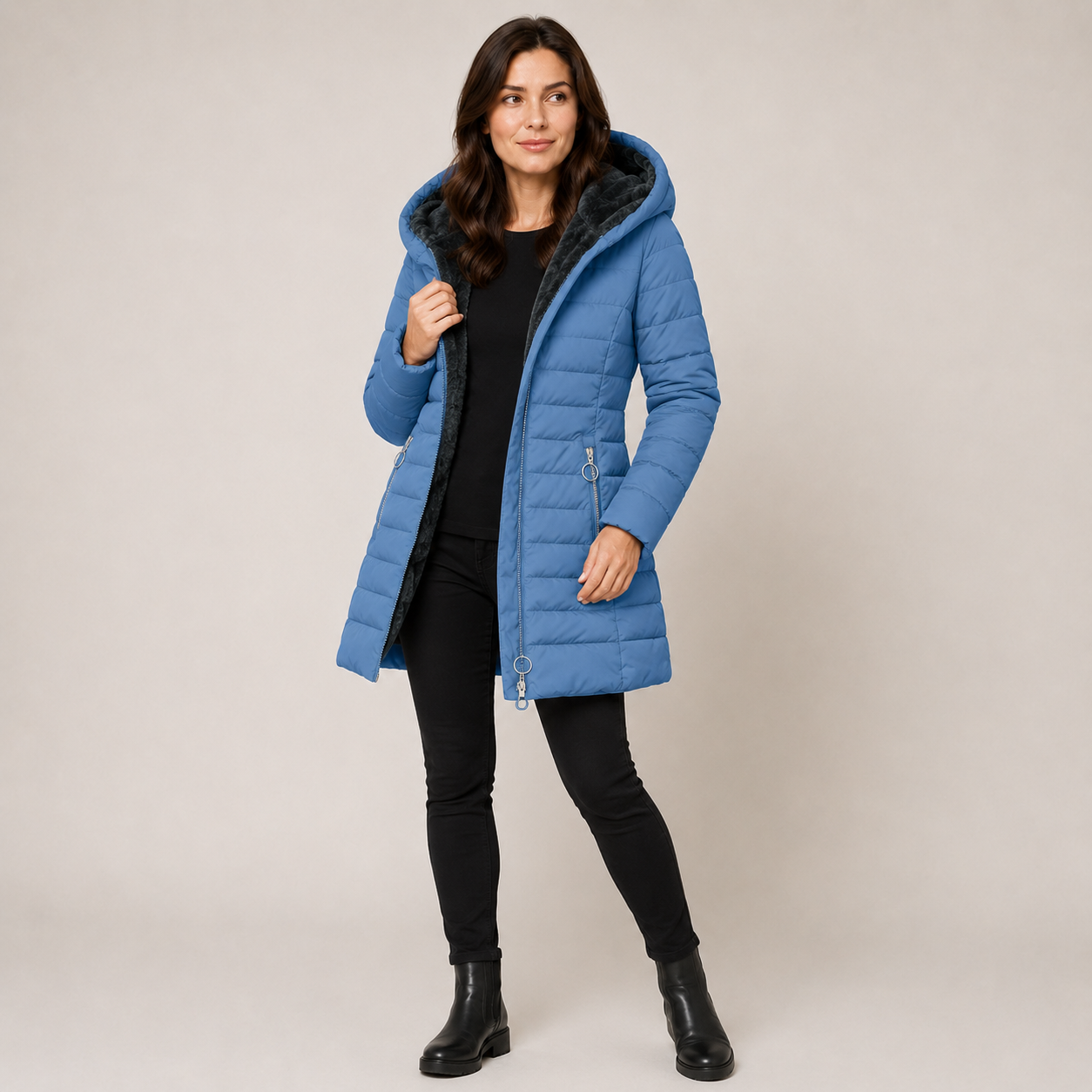 Anneliese | Warm Waterproof Jacket for Women with Hood & Longline Winter Fit