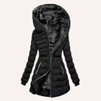 Elowen | Women's Fitted Hooded Quilted Puffer Jacket with Cosy Fleece Lining & Winter Fit