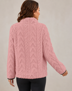 Marielle | Textured Half-Zip Pullover with Kangaroo Pocket