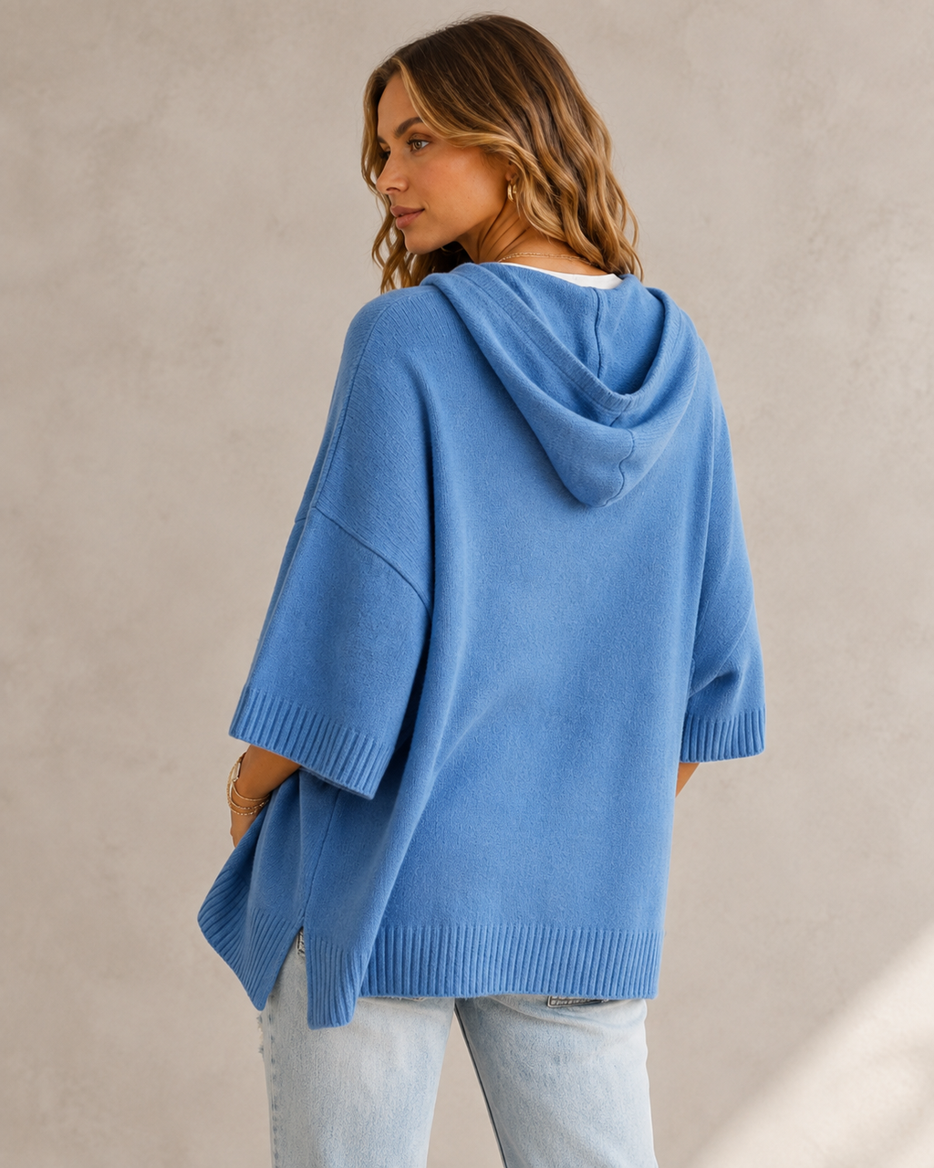 Josephine | Relaxed Hooded Jumper with 3/4 Sleeves