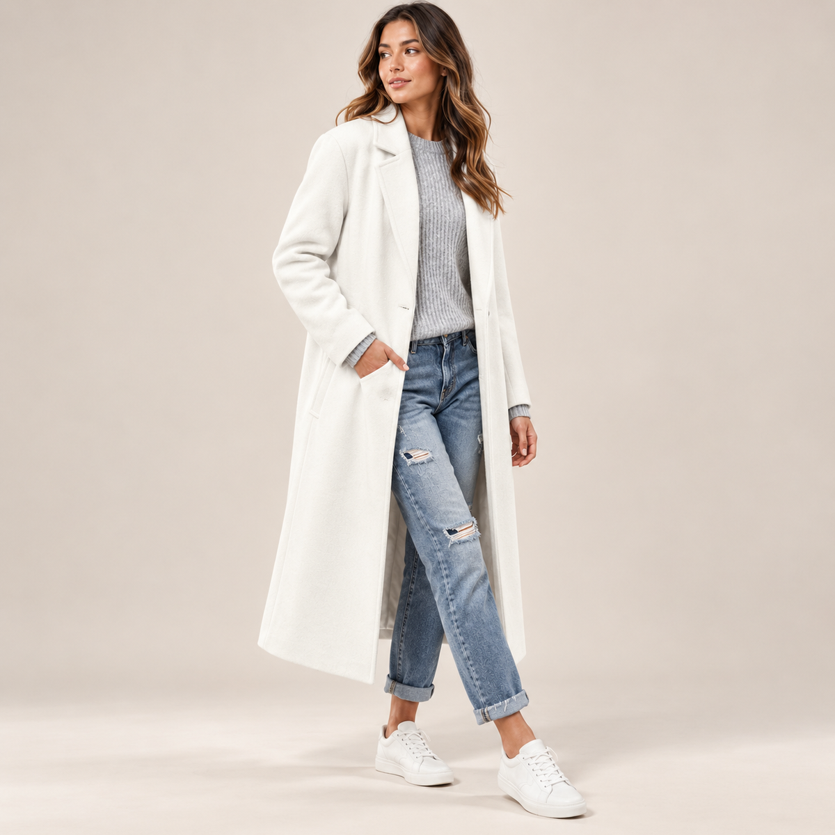 Eleanora | Timeless Long Coat for Women with Refined Minimalist Silhouette