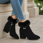 Marisol | Leopard Print Block-Heel Ankle Boots for Women