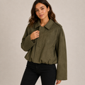 Odalys | Oversized Faux Suede Bomber Jacket for Women