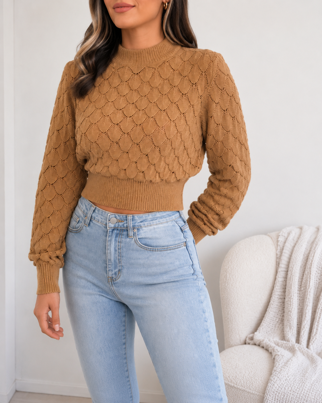 Ottilie | Textured Cropped Jumper for Women