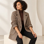 Clarimond | Chic Houndstooth Coat for Women with Relaxed Tailored Silhouette