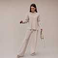 Robin | Comfortable Knit Set with Wide Pants