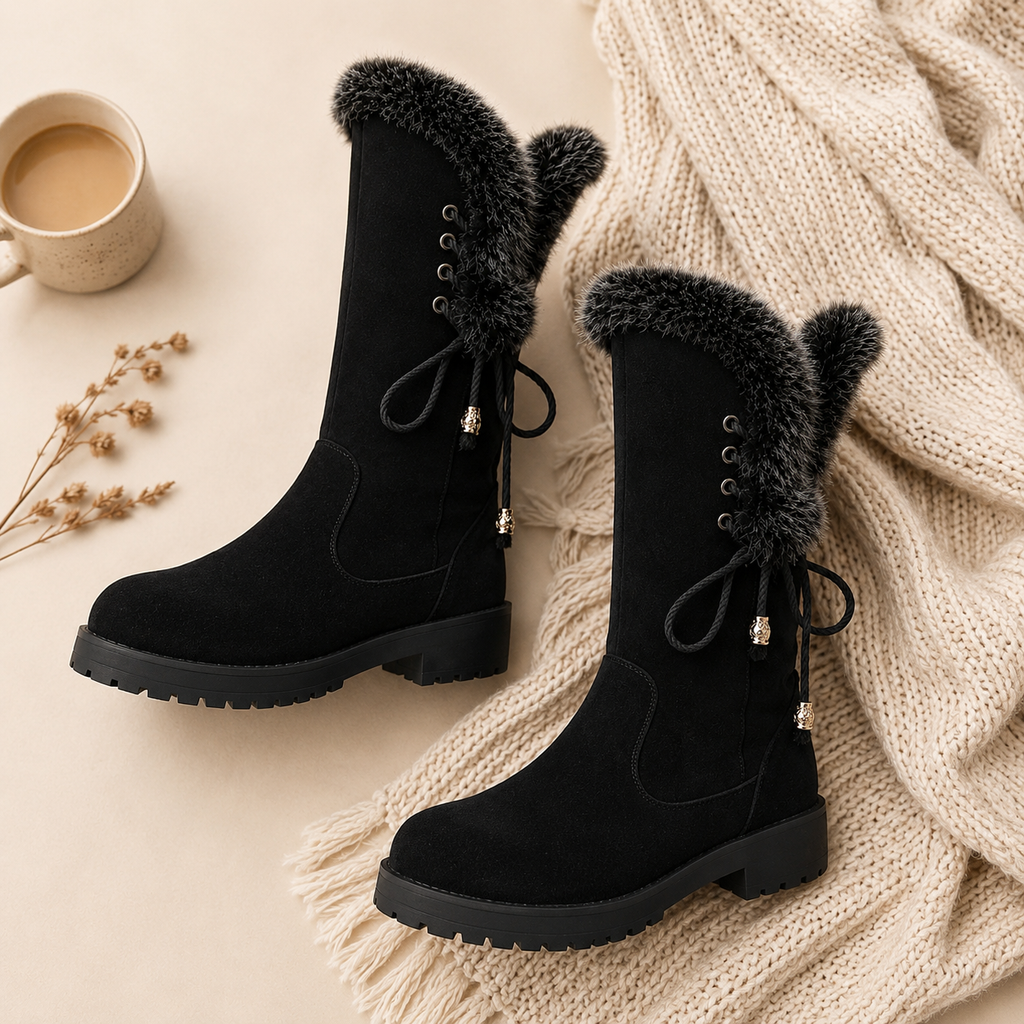 Winona | Fur-Trimmed Knee-High Winter Boots for Women