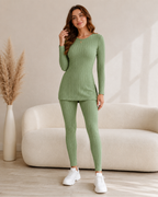 Adalyn | Relaxed Ribbed Top & Tapered Trouser Set