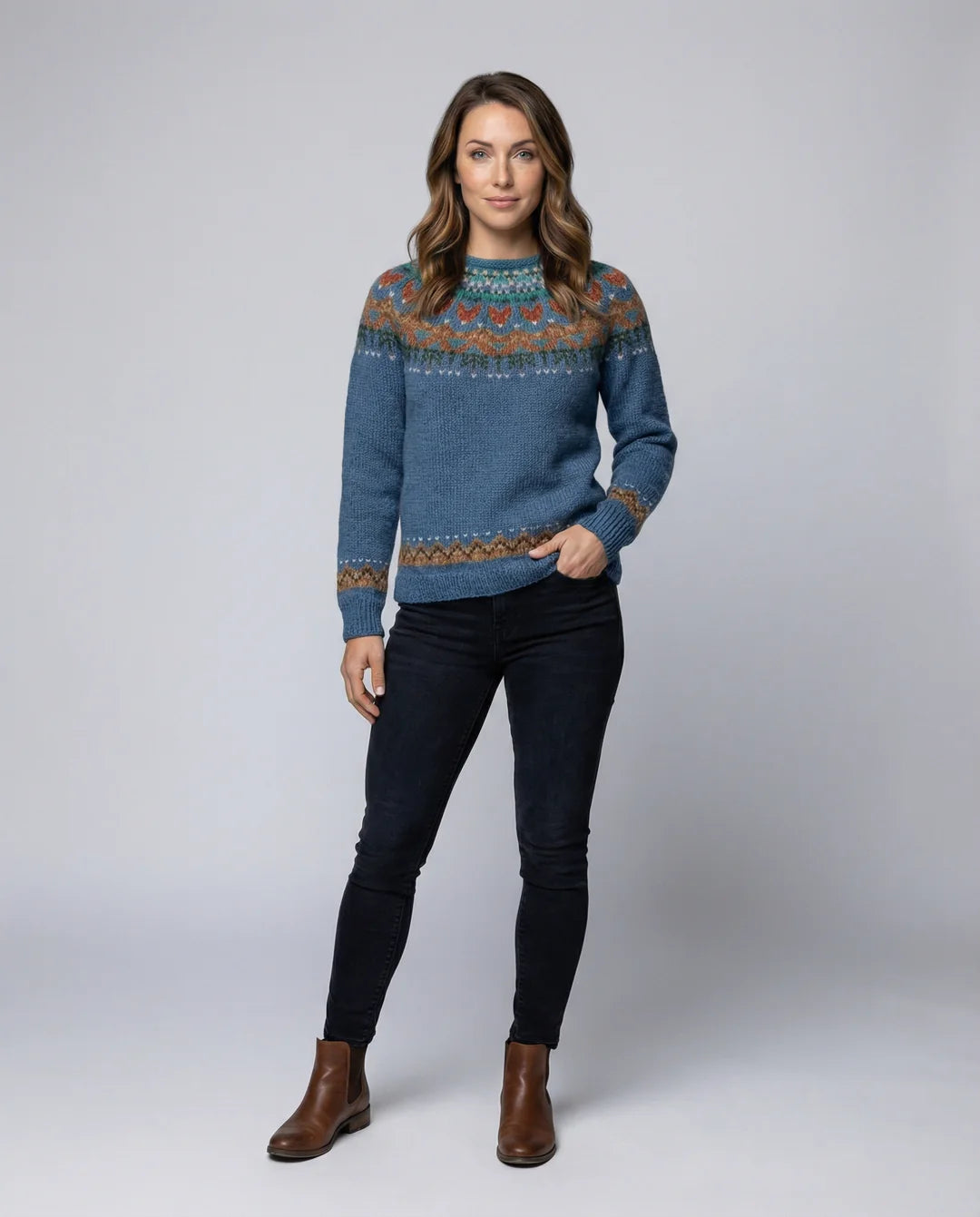 Freyja – Women's Green Vintage Icelandic Knit Sweater