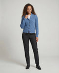 Rowan – Women's Light Blue Lapel Collar Knit Cardigan