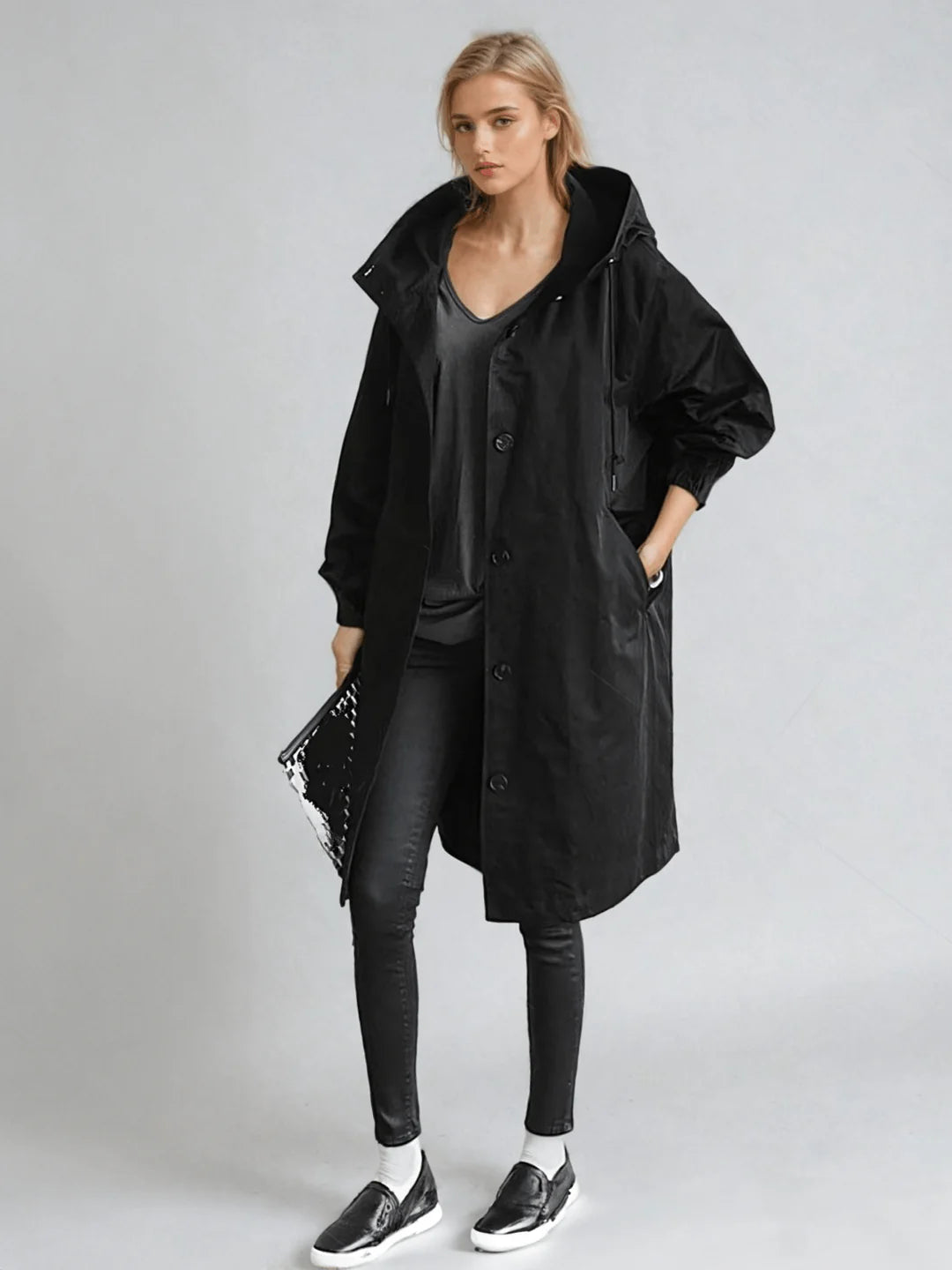 Adeline – Women's Navy Classic Trench Coat