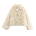 Apolline | Chic Faux Fur Jacket for Women with Soft Long-Sleeve Design