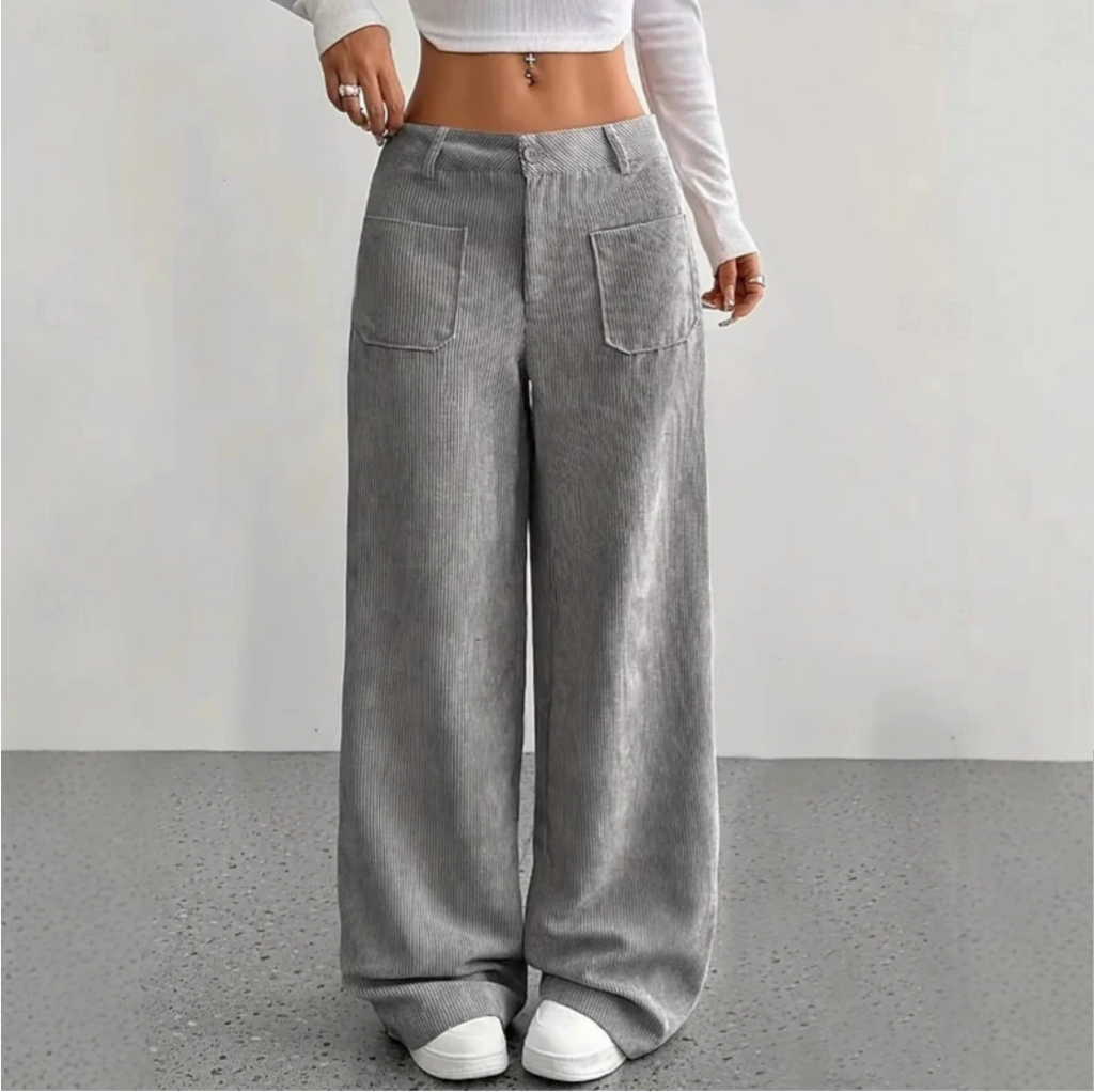 Eleanor | Women's High Waisted Wide Leg Trousers – Relaxed Fit, Full Length