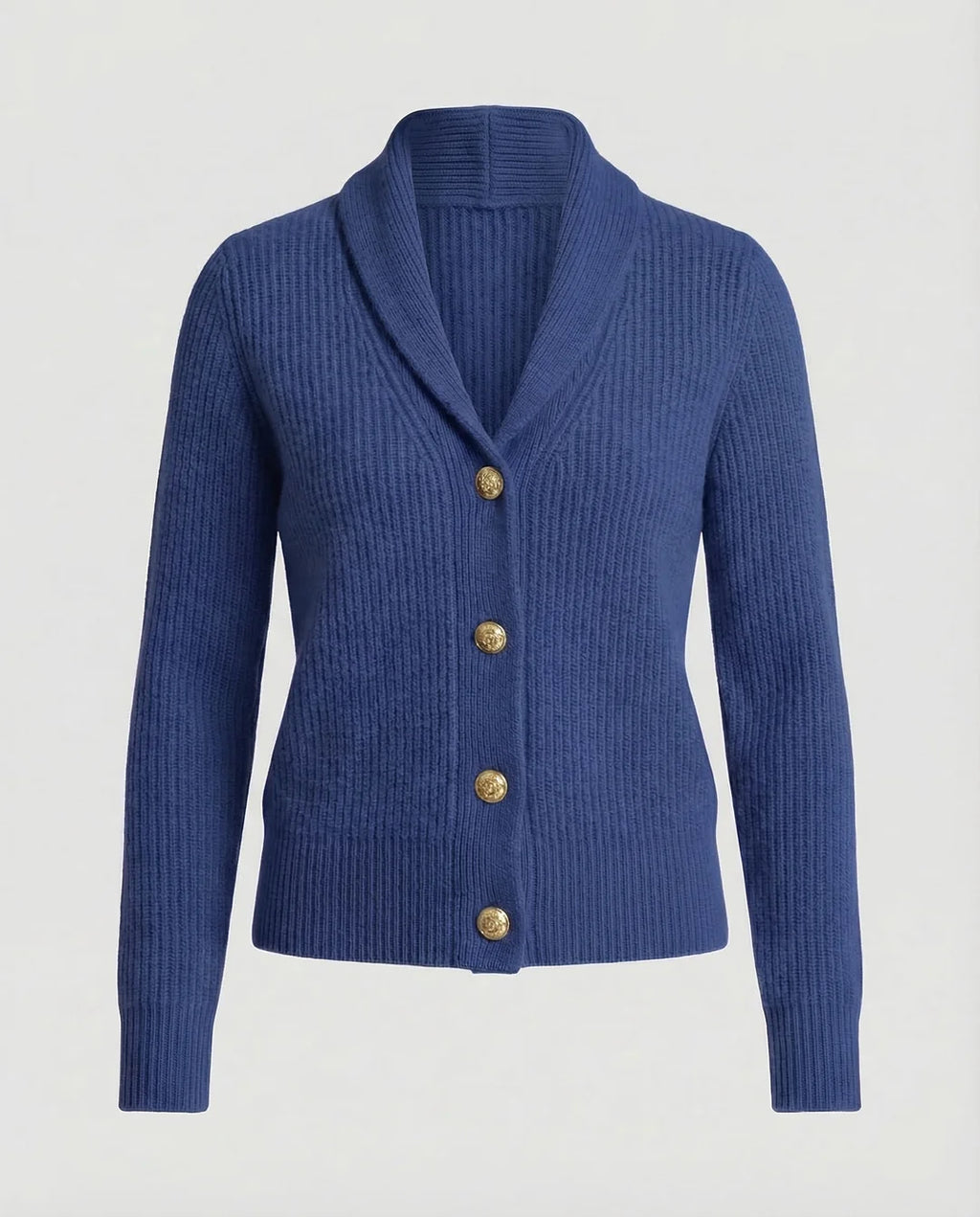 Rowan – Women's Light Blue Lapel Collar Knit Cardigan
