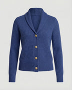 Rowan – Women's Light Blue Lapel Collar Knit Cardigan