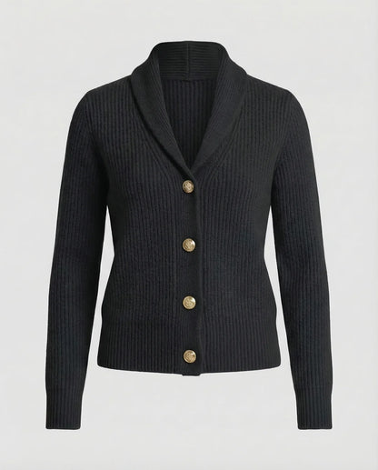 Rowan – Women's Light Blue Lapel Collar Knit Cardigan