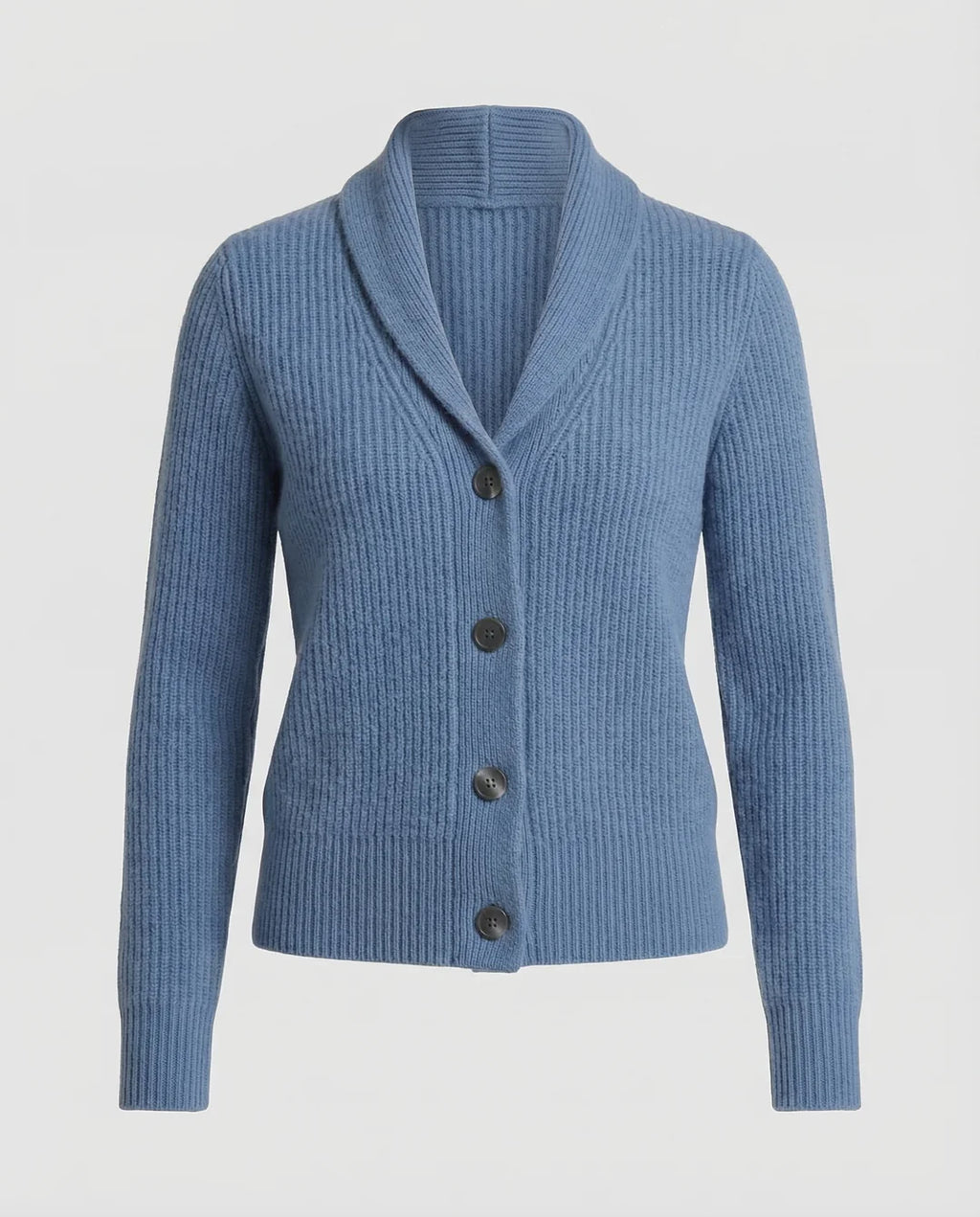 Rowan – Women's Light Blue Lapel Collar Knit Cardigan
