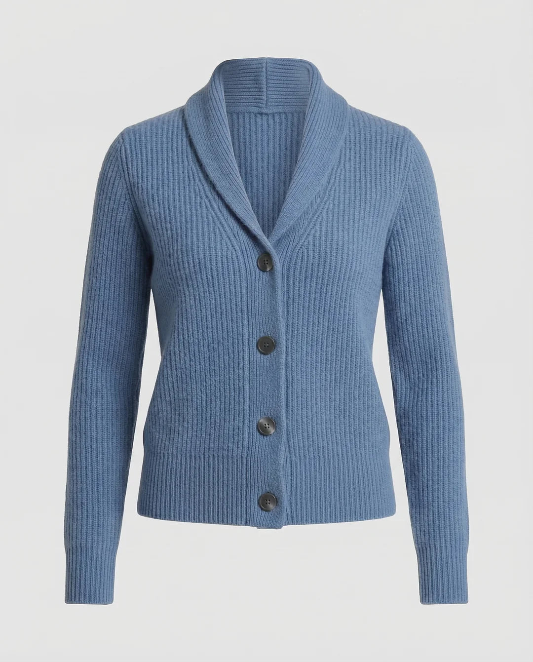 Rowan – Women's Light Blue Lapel Collar Knit Cardigan